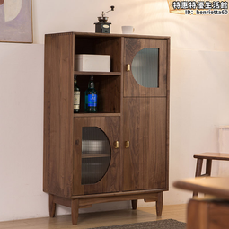 北美黑胡桃木全實木餐邊櫃北歐櫻桃木白橡木輕奢型茶水櫃儲物邊櫃 歷史價格詳細信息