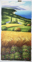 山水聚寶盆高山流水家居裝飾畫絲綢畫卷軸畫風水客廳玄關茶樓壁畫 歷史價格詳細信息