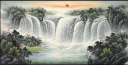 【幸運星】純手繪 國畫 山水畫 水聚財 純手繪 風水畫 聚寶盆 開運 招財 八尺 畫芯 240*95cm 8006-2 歷史價格詳細信息