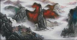 【幸運星】純手繪 國畫 山水畫 水聚財 純手繪 風水畫 聚寶盆 開運 招財 八尺 畫芯 240*95cm 8006-7 歷史價格詳細信息