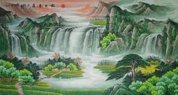 【幸運星】純手繪 國畫 聚寶盆 山水畫 靠山圖 聚寶盆 風水畫 招財 化煞 擋樑壓 三尺畫芯 3002-26 歷史價格詳細信息