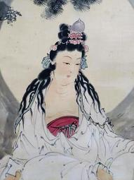 【啟秀齋】台灣早期水墨畫家 方天寶 觀世音菩薩 舊裱 歷史價格詳細信息