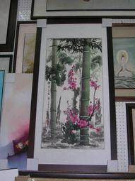 [ 丁銘畫廊 ]   竹報平安 鳴吉祥-富貴雞 起家 持家- 節節高升 -純手工畫- 國畫原作品-含框裱好價格 歷史價格詳細信息