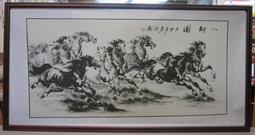 『府城畫廊-手繪國畫』八駿馬－64x124－(含框價，可換框)－有實體店面，歡迎來店看現貨－ 歷史價格詳細信息