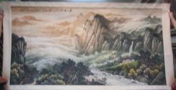 『府城畫廊-手繪國畫』山水畫－右流－源遠流長－高質感畫作－125x210－(含框價)－(名師手繪真跡：陳亮)－AF15 歷史價格詳細信息