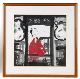 【啟秀齋】台灣早期水墨畫家 方天寶 觀世音菩薩 舊裱 歷史價格詳細信息