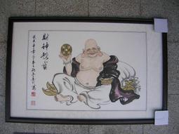 [ 丁銘畫廊 ] 招財進寶 - 謙恭納百福   吉星高照  進大利 - 純手工畫 - 國畫原作品  -含框裱好價格 歷史價格詳細信息