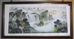 『府城畫廊-手繪國畫』山水畫－90x170－(含框價，可換框)－有實體店面，歡迎來店看現貨－ 歷史價格詳細信息