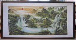 『府城畫廊-手繪國畫』山水畫－64x124－(含框價，可換框)－有實體店面，歡迎來店看現貨－ 歷史價格詳細信息