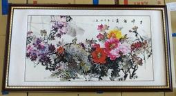 『府城畫廊-手繪國畫』牡丹花－花開富貴－90x210－(含框價，可換框)－有實體店面－請查看關於我聯繫－ 歷史價格詳細信息