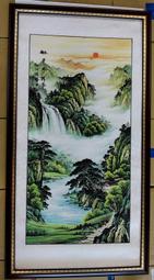 『府城畫廊-手繪國畫』山水畫－進財圖－左流－高質感畫作－90x180－(名師手繪真跡：周毅群)－ 歷史價格詳細信息