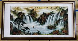 『府城畫廊-手繪國畫』山水畫－進財圖－左流－高質感畫作－90x180－(名師手繪真跡：周毅群)－ 歷史價格詳細信息