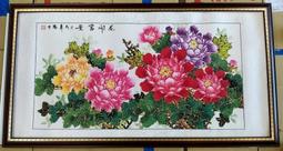 『府城畫廊-手繪國畫』牡丹花－花開富貴－90x210－(含框價，可換框)－有實體店面－請查看關於我聯繫－ 歷史價格詳細信息