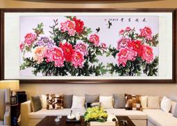 花鳥牡丹圖富貴大吉公雞母雞好運絲綢畫國畫卷軸畫客廳裝飾畫壁畫 歷史價格詳細信息