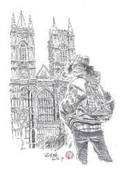 [大橋小舖] 英國倫敦聖保羅大教堂 / 王廷俊真跡畫作 / 23.8x30.8公分(含框) /  戴妃結婚的教堂 歷史價格詳細信息