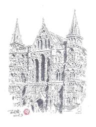 [大橋小舖] 英國倫敦聖保羅大教堂 / 王廷俊真跡畫作 / 23.8x30.8公分(含框) /  戴妃結婚的教堂 歷史價格詳細信息