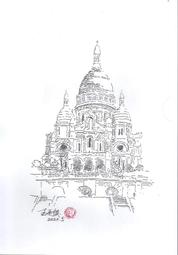 【大橋小舖】法國亞眠大教堂 (鋼筆素描) | 王廷俊真跡畫作 / 23.8X30.8公分(附框) 歷史價格詳細信息