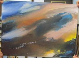 『府城畫廊-手繪水彩畫』桂林山水畫－畫風獨特－創作畫－39x53－(可加框)－有實體店面－請查看關於我聯繫－ 歷史價格詳細信息