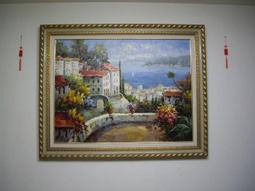 風景油畫長6尺3 高3尺3，因手機差 拍得不清，可現場來鑑賞，商品內容有詳細說明，賤售18888元。 歷史價格詳細信息