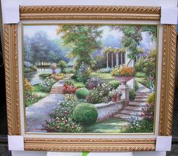 歐式經典花園油畫------77x67cm 價格比較,價格查詢,歷史價格詳細信息