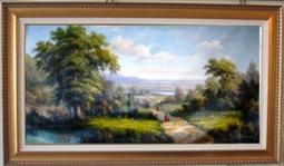 『府城畫廊-手繪油畫』歐風－風景畫－20x25－(會繃內架，可吊掛)－有實體店面，我們店有在裱框－H581 歷史價格詳細信息