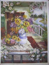 『府城畫廊-手繪油畫』畫師：黃小刀 －船港－風景畫－90x120－筆法工筆細膩－另有數千張油畫國畫讓您挑選－AA19 歷史價格詳細信息