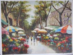 『府城畫廊-手繪油畫』畫師：黃小刀 －船港－風景畫－90x120－筆法工筆細膩－另有數千張油畫國畫讓您挑選－AA19 歷史價格詳細信息