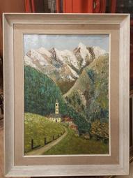 油畫--高山稻田農舍 /2手 歷史價格詳細信息