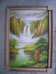 [ 丁銘畫廊 ] 雙層 進財圖-田園 黃金-靠山圖-步步高昇- 事事有出路-筆法細緻-純手工畫-油畫原作品-含框裱好價格 歷史價格詳細信息