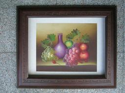 [ 丁銘畫廊 ] 好事連連 壽桃 福壽吉祥-事事平安-獨特-細緻佳作-立體裱框-純手工畫-油畫原作品-含裱框價格 歷史價格詳細信息