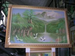 [ 丁銘畫廊 ] 台灣畫家-刀畫佳作-靠山圖-光茫有朝氣-楓葉 紅運當頭-步步高昇-純手工畫油畫原作品大尺寸含框裱好價格 歷史價格詳細信息