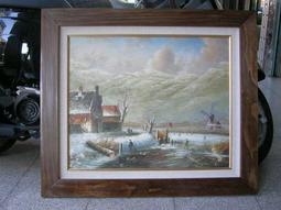 [ 丁銘畫廊 ] 風景畫 - 紅運當頭 畫刀 構圖 特殊 佳作 - 純手工畫 - 油畫原作品 直接掛 畫 歷史價格詳細信息