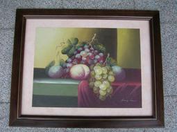 [ 丁銘畫廊 ] 好事連連 壽桃 福壽吉祥-事事平安-獨特-細緻佳作-立體裱框-純手工畫-油畫原作品-含裱框價格 歷史價格詳細信息