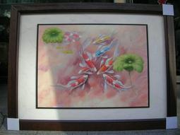 [ 丁銘畫廊 ] 九品蓮花-精緻仿古花框-清香萬里- 和和氣氣 - 荷包滿滿 - 純手工畫 -國畫原作品- 含框裱好價格 歷史價格詳細信息