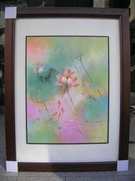 [ 丁銘畫廊 ]荷香圖 荷花 清香萬里 和和氣氣 荷包滿滿-印象風 佳作立體裱框精緻獨特-純手工畫油畫原作品含框裱好價格 歷史價格詳細信息