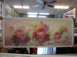 花開富貴牡丹圖國畫卷軸畫書房壁畫客廳字畫絲綢畫牡丹蝴蝶小鳥圖 歷史價格詳細信息