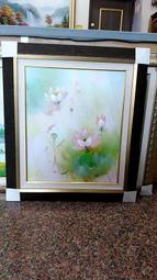 『府城畫廊-手繪國畫』荷花錦鯉畫－九如圖－年年有餘－67x127－(含框價)－有實體店面－請查看關於我聯繫－AB123 歷史價格詳細信息