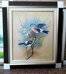 『府城畫廊-手繪油畫』動物畫－鸚鵡－筆法細膩－70x80－(含框價)－另有油畫國畫讓您挑選－有實體店面－G1444 歷史價格詳細信息