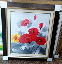 『府城畫廊-手繪油畫』花卉畫－現代裝飾掛畫－70x80－(含框價)－有實體店面－請查看關於我聯繫－G258 歷史價格詳細信息