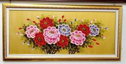 『府城畫廊-手繪國畫』牡丹花－花開富貴－90x210－(含框價，可換框)－有實體店面－請查看關於我聯繫－ 歷史價格詳細信息