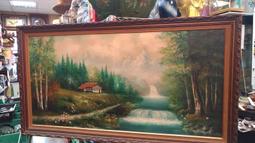 風景油畫長6尺3 高3尺3，因手機差 拍得不清，可現場來鑑賞，商品內容有詳細說明，賤售18888元。 歷史價格詳細信息