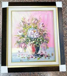 『府城畫廊-手繪油畫』牡丹花－花開富貴－筆法細膩－70x80－(含框價)－另有油畫國畫讓您挑選－有實體店面－G1349 價格比較,價格查詢,歷史價格詳細信息