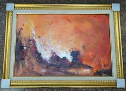 『府城畫廊-手繪油畫』畫師：黃小刀 －船港－風景畫－90x120－筆法工筆細膩－另有數千張油畫國畫讓您挑選－AA19 歷史價格詳細信息