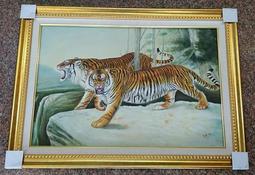 『府城畫廊-手繪油畫』動物畫－鸚鵡－筆法細膩－70x80－(含框價)－另有油畫國畫讓您挑選－有實體店面－G1444 歷史價格詳細信息