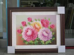 [ 丁銘畫廊 ] 牡丹花 - 花開富貴 - 鬱金香 - 花瓶 平安 富貴 - 純手工畫 - 油畫原作品 -含裱框價格 歷史價格詳細信息