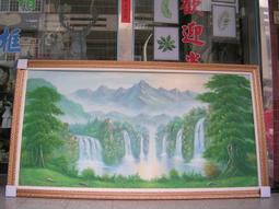 [ 丁銘畫廊 ] 五路財神-聚寶盆-聚財圖-靠山圖-光芒有朝氣-步步高升事事有出路-純手工畫油畫原作品-含框價格-大尺寸 歷史價格詳細信息