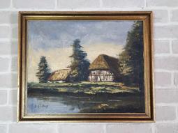 法國 全手繪 蒼翠 靜謐 樹林 全手繪 簽名 大幅 油畫 古董畫 pa0403【卡卡頌  歐洲古董】 歷史價格詳細信息