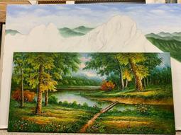 [ 丁銘畫廊 ] 風景畫 - 紅運當頭 畫刀 構圖 特殊 佳作 - 純手工畫 - 油畫原作品 直接掛 畫 歷史價格詳細信息