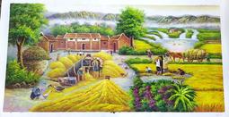 『府城畫廊-手繪油畫』豐收－遍地黃金－滿載而歸－五路進財－75x150－(會繃內架)－有實體店面－我們店有在裱框C143 歷史價格詳細信息