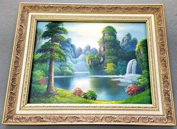 『府城畫廊-手繪油畫』山水畫－左流－畫風獨特－70x80－(含框價)－另有油畫國畫讓您挑選－有實體店面－ 歷史價格詳細信息